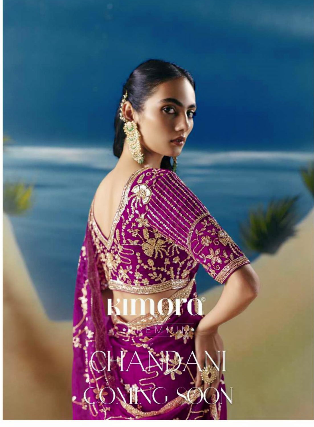 Premium Silk Kimora Chandani  Designer Saree – Party Wear