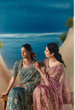 Premium Silk Kimora Chandani  Designer Saree – Party Wear