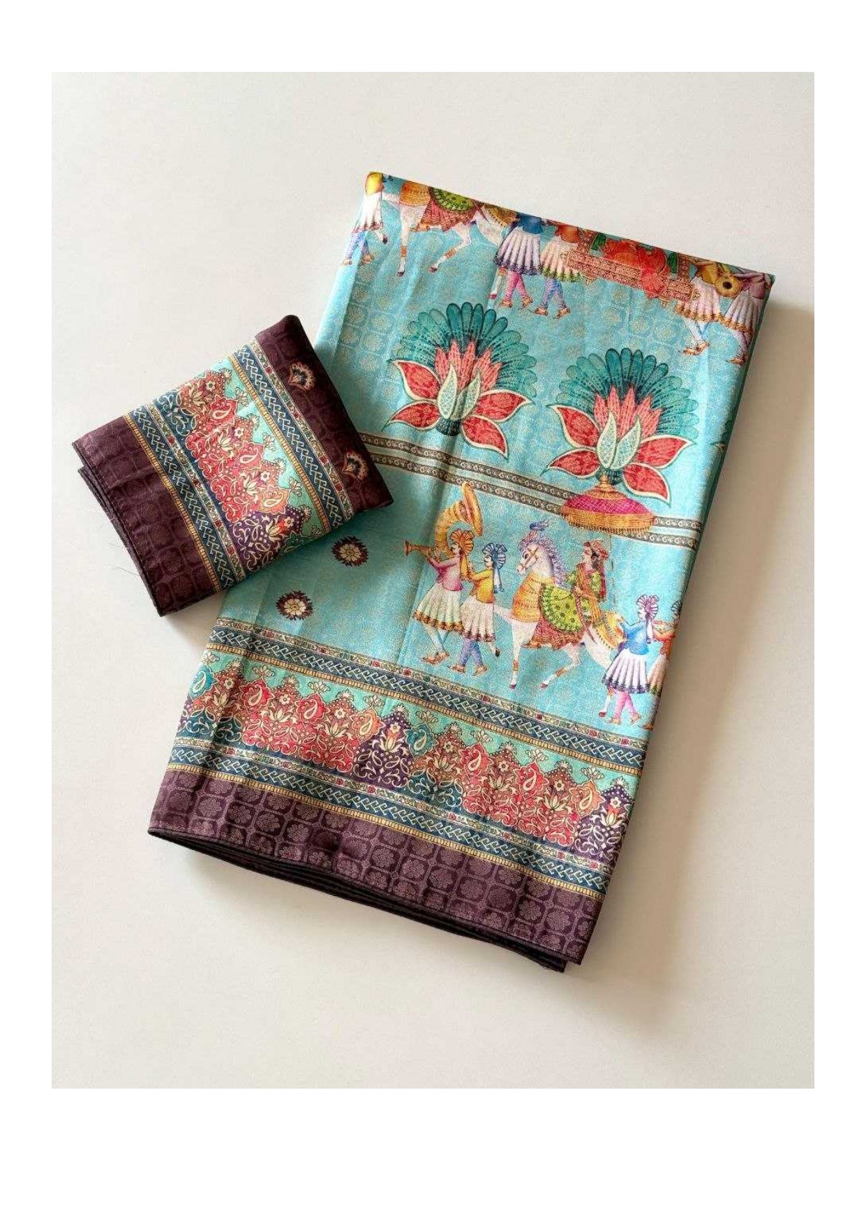 Jacquard Designer Printed Traditional Saree