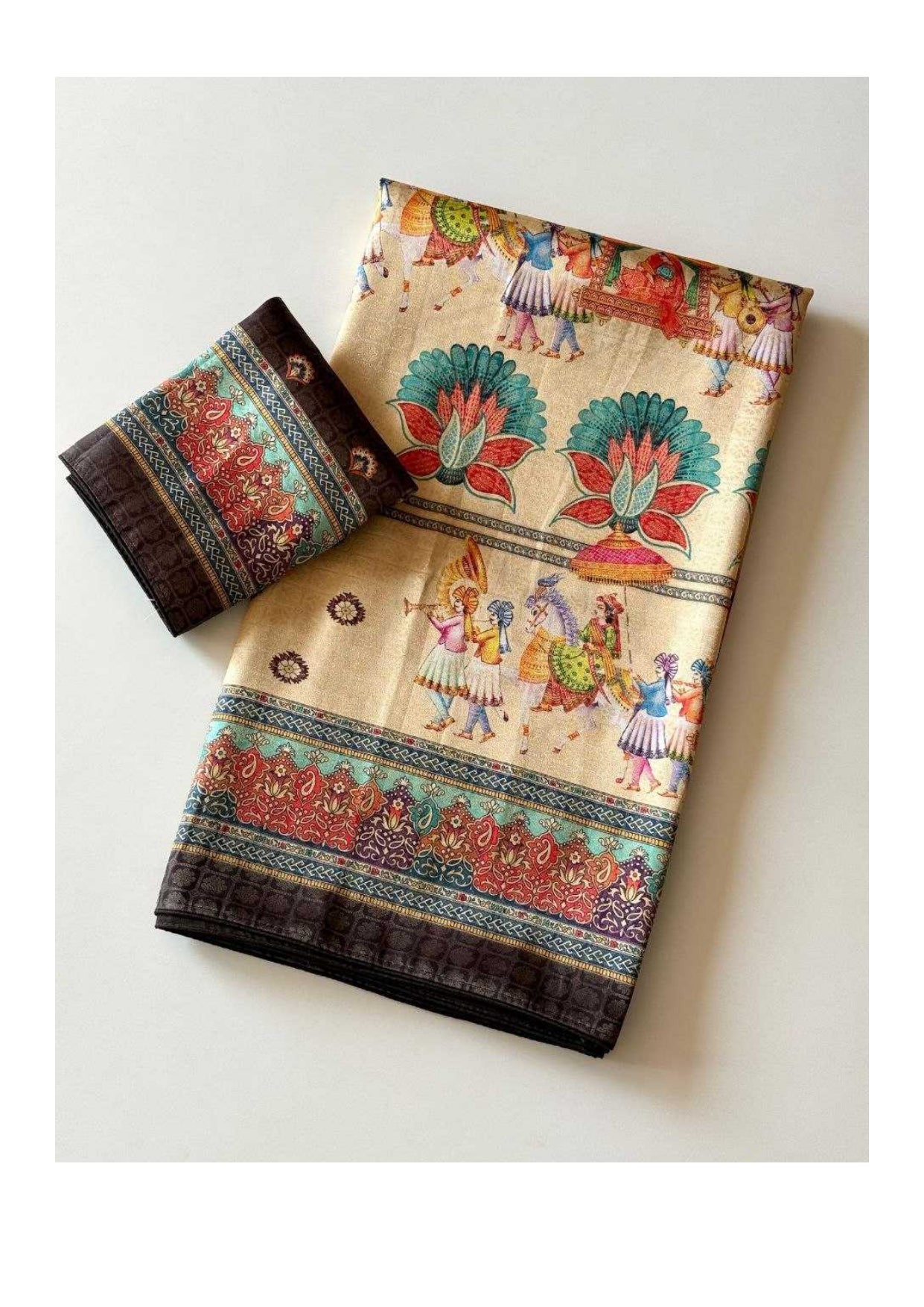 Jacquard Designer Printed Traditional Saree
