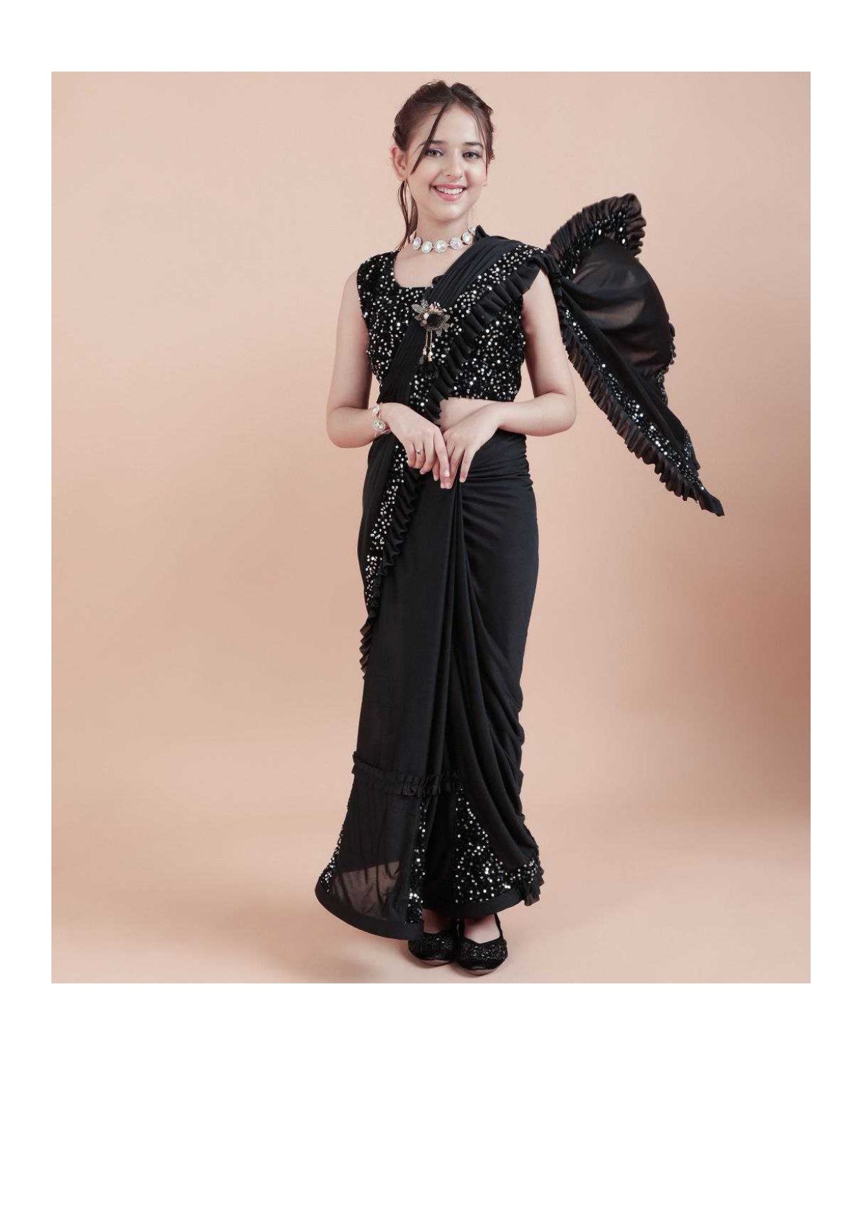 Lycra  Kids Wear Kids Saree Dress
