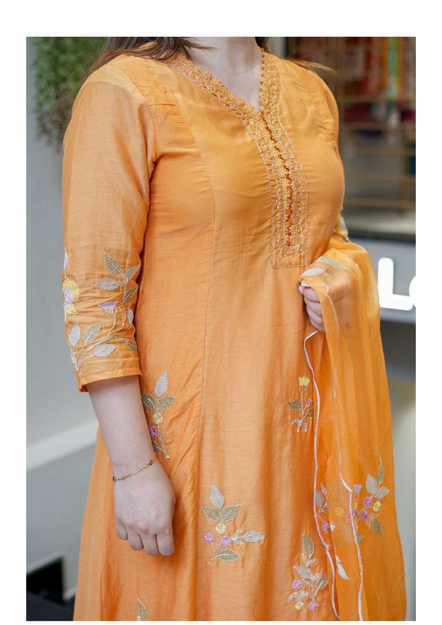 MANORAMA Pure Muslin Embroidery Handwork Kurta Set | Party Wear |