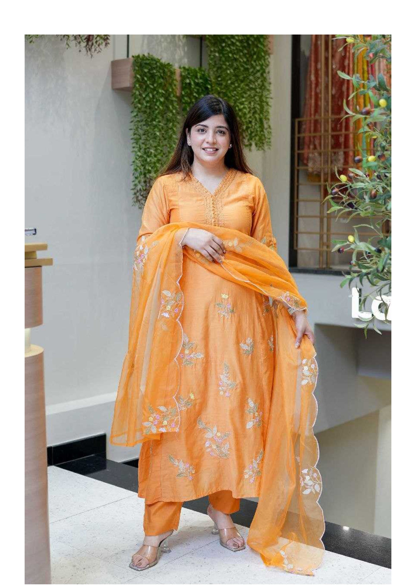 MANORAMA Pure Muslin Embroidery Handwork Kurta Set | Party Wear |