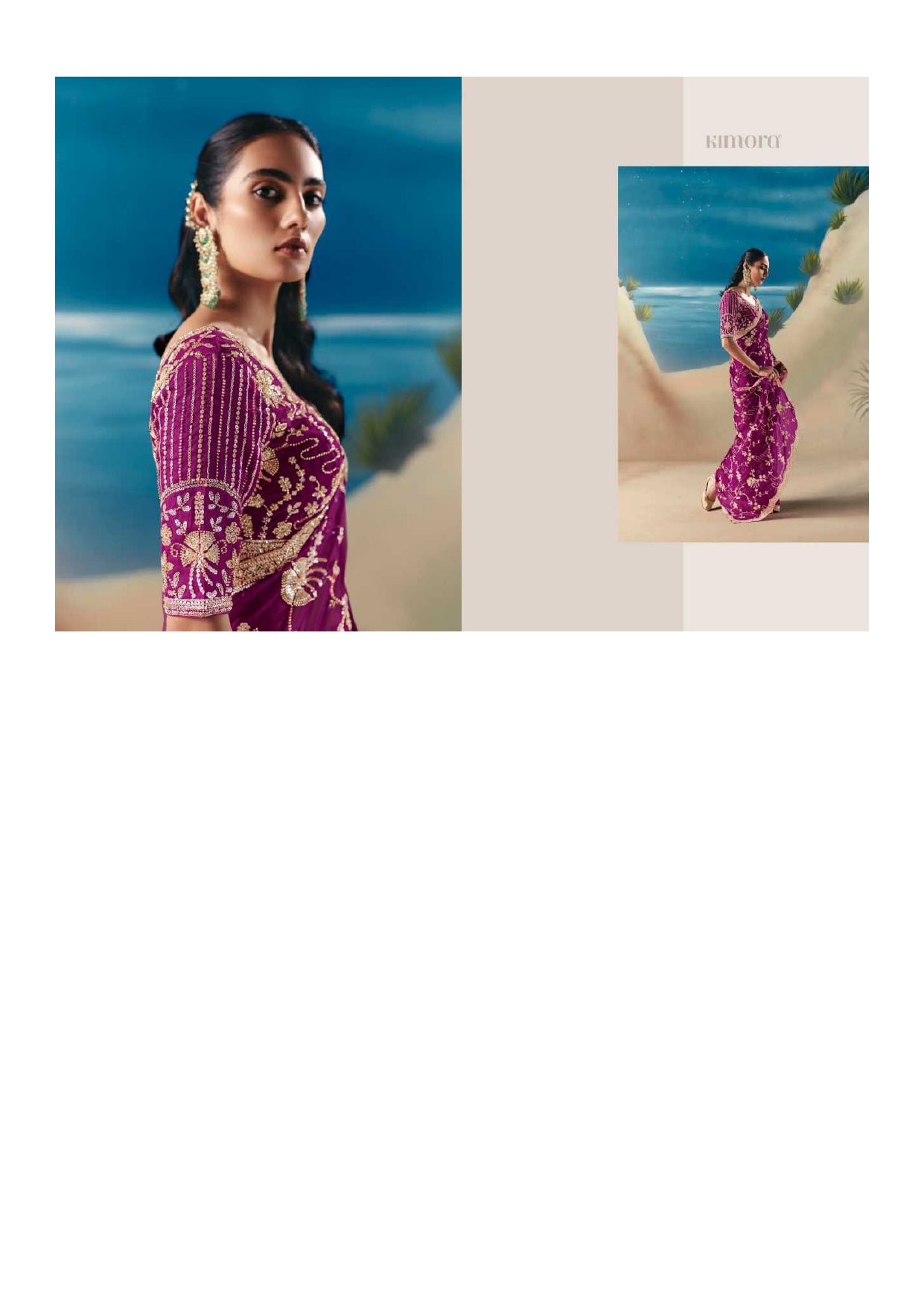Premium Silk Kimora Chandani  Designer Saree – Party Wear