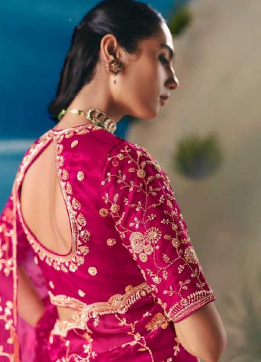 Premium Silk Kimora Chandani  Designer Saree – Party Wear