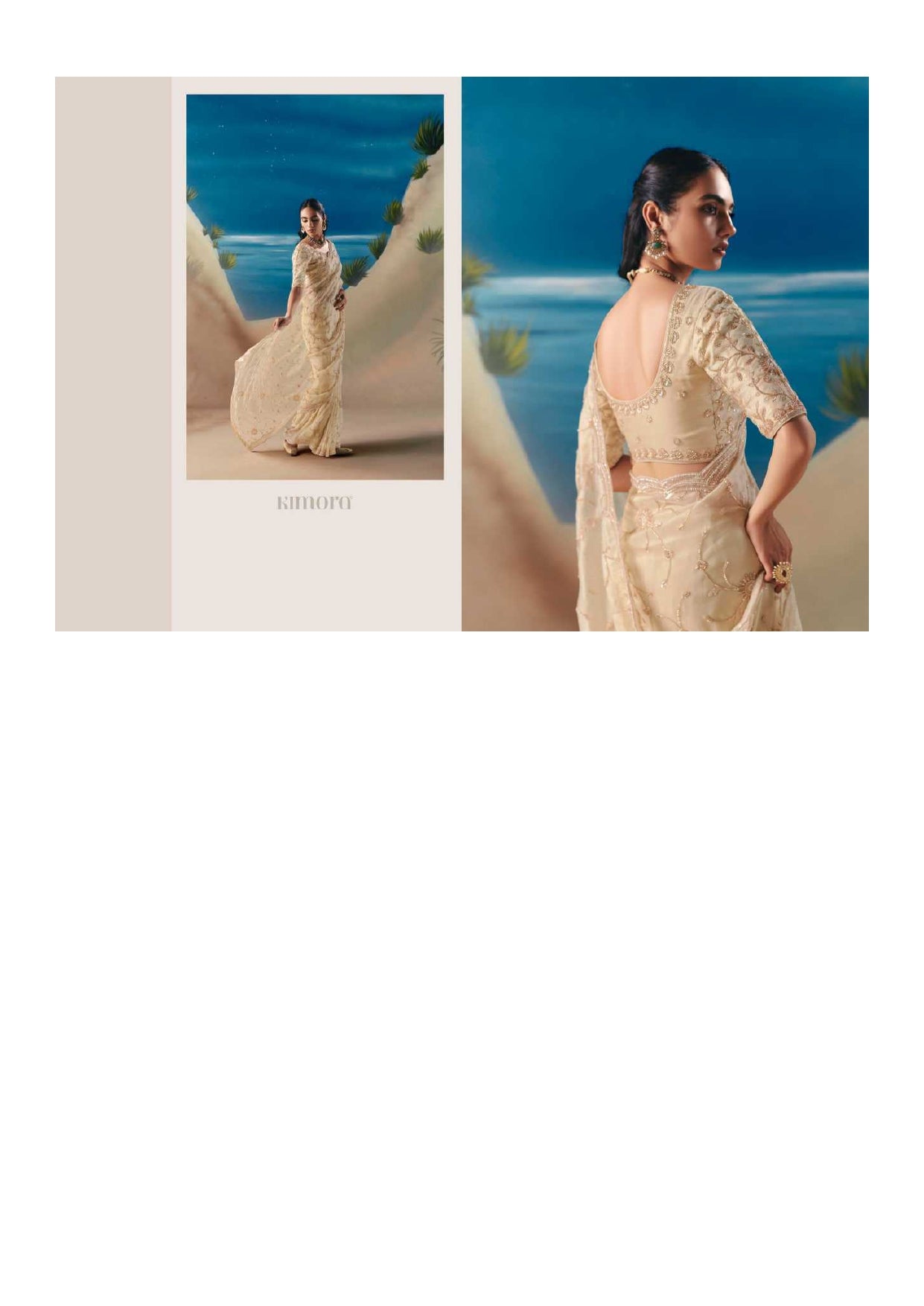 Premium Silk Kimora Chandani  Designer Saree – Party Wear