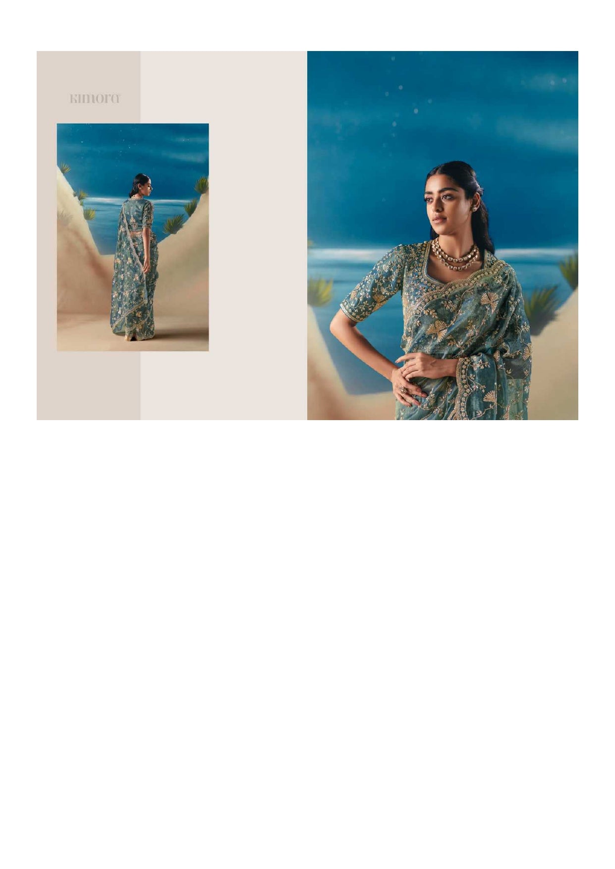 Premium Silk Kimora Chandani  Designer Saree – Party Wear