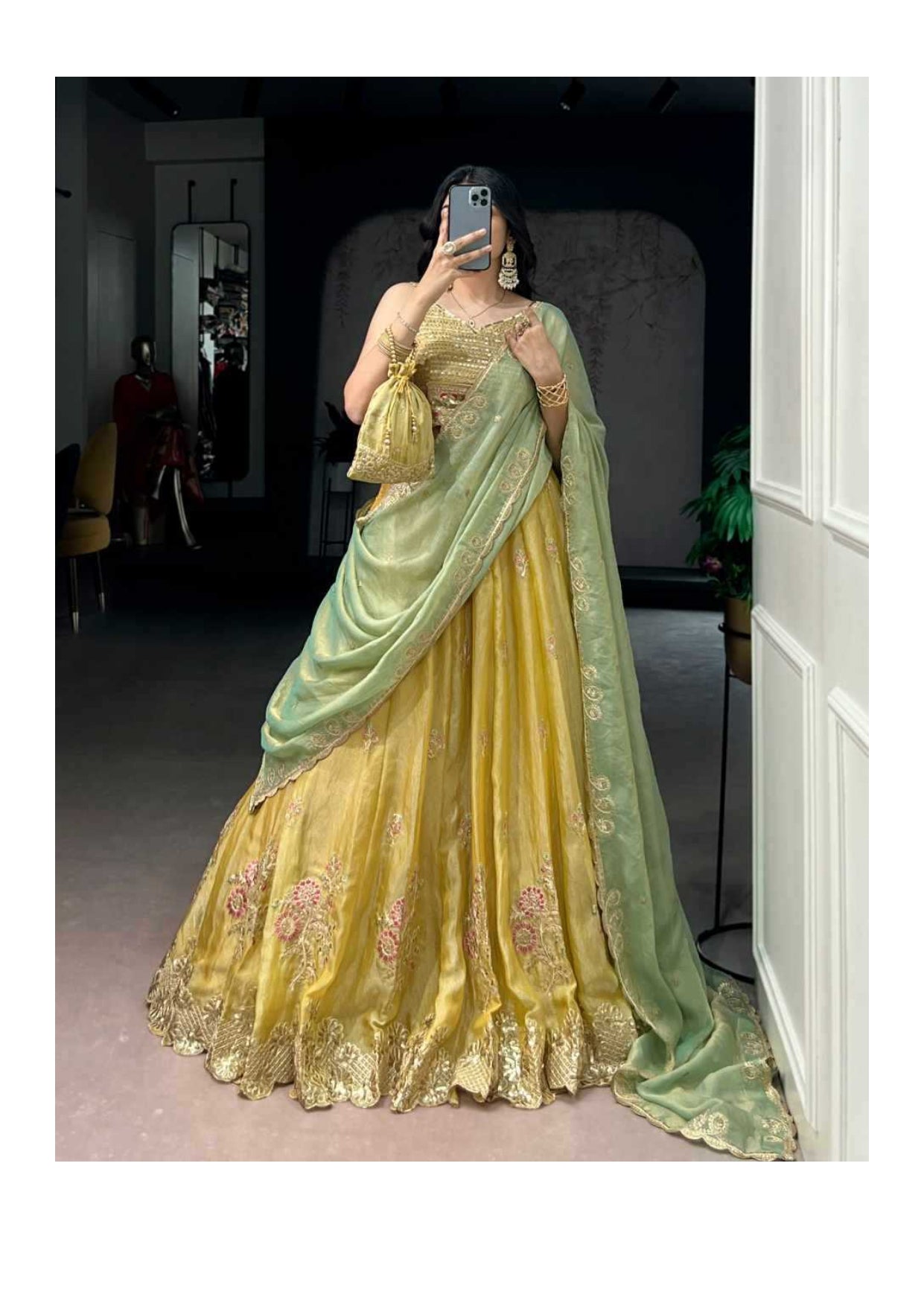 Silk Designer Embroidered Sequins Lehenga