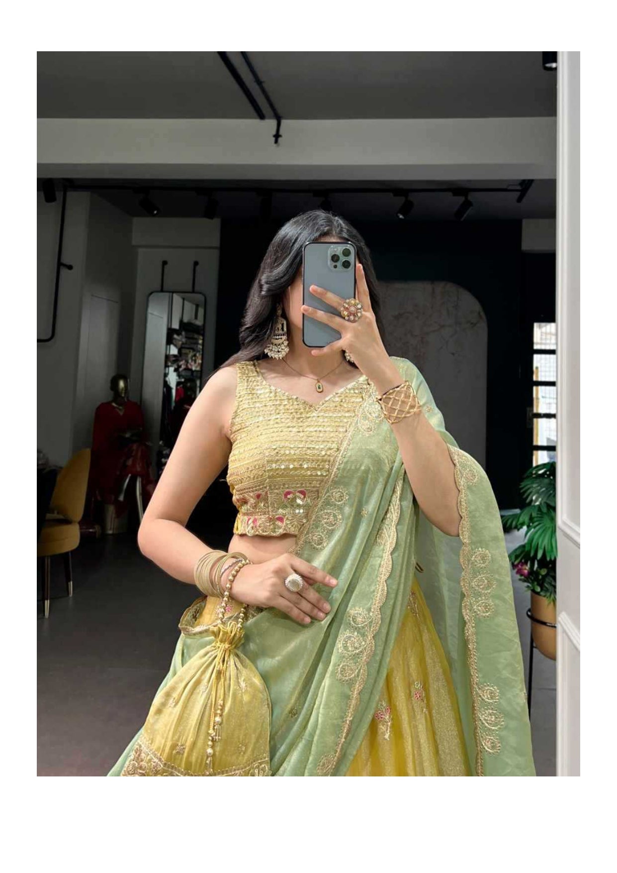 Silk Designer Embroidered Sequins Lehenga